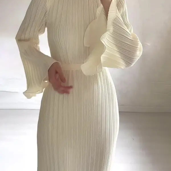 PLEATED BELL SLEEVE MID LENGTH DRESS-VETEMENTS