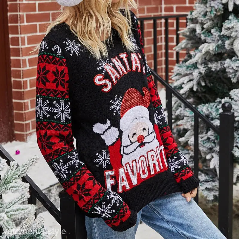 CHRISTMAS PULLOVER SANTA CLAUS EMBROIDERED CREW NECK KNITWEAR-VETEMENTS
