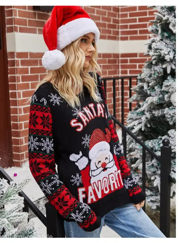 CHRISTMAS PULLOVER SANTA CLAUS EMBROIDERED CREW NECK KNITWEAR-VETEMENTS