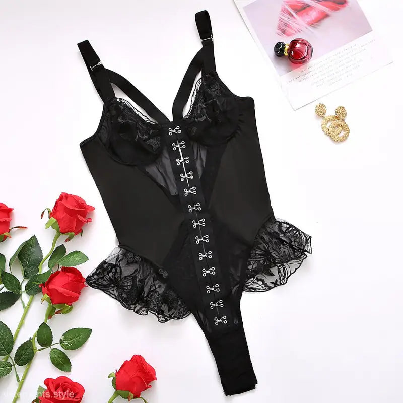 SEXY BLACK MESH PUFFY JUMPSUIT-VETEMENTS