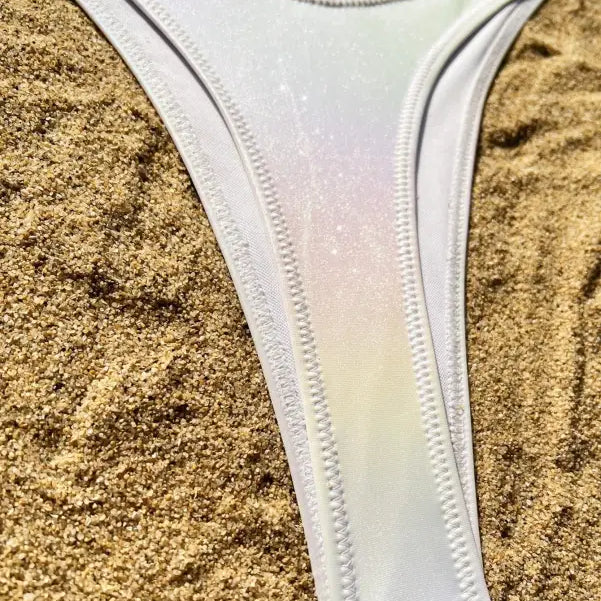 White and pastel-colored bikini bottom from the sexy gradient swimsuit collection