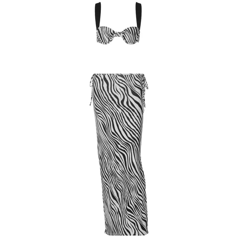 Holiday Set: Animal Print Tie V-neck Crop and Maxi Skirt