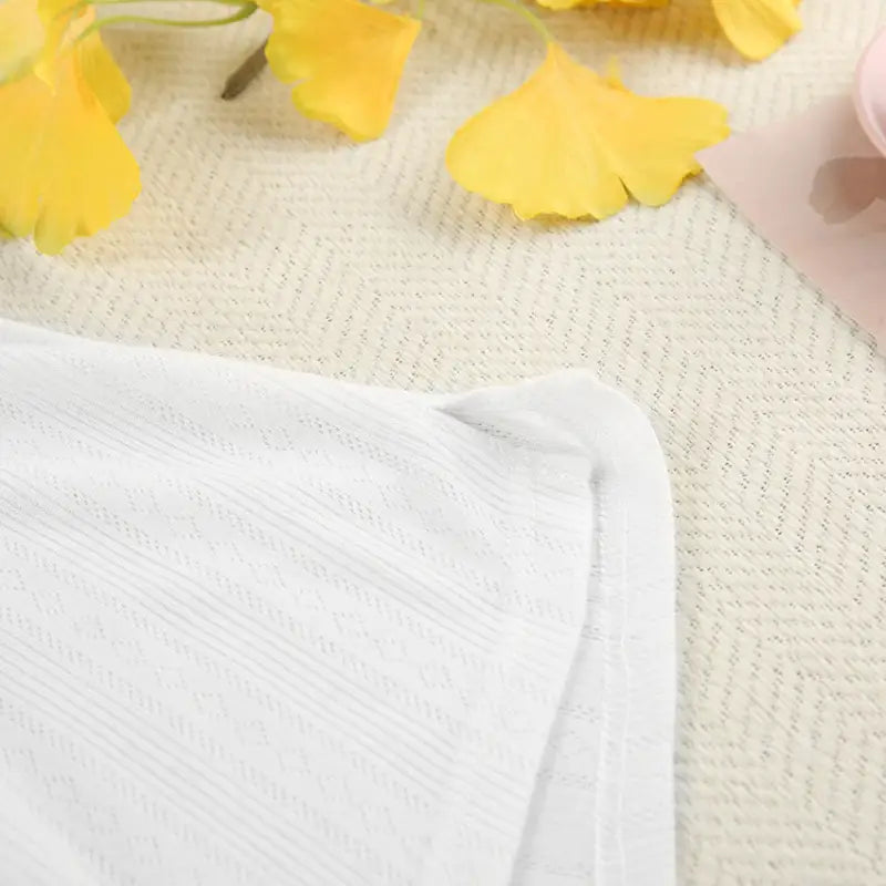 White textured fabric from knitted shorts homewear set with sleeveless crop top