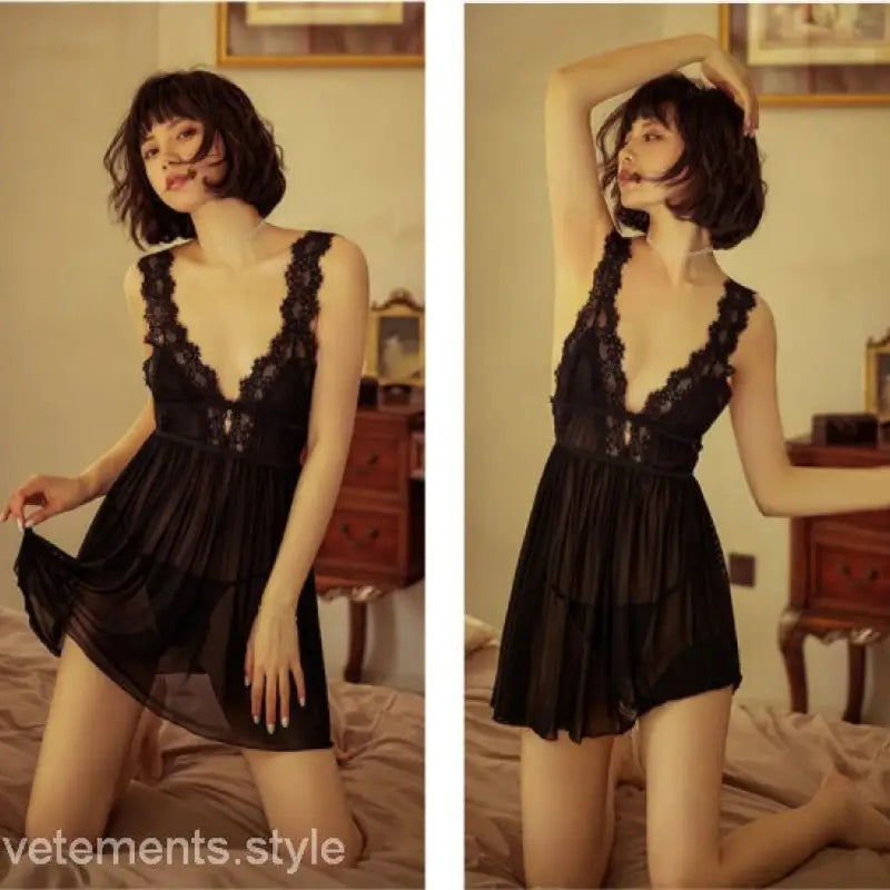 SEXY MESH SEE-THROUGH NIGHTDRESS