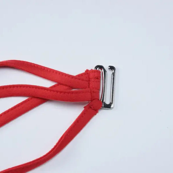 Red bra strap with metal buckle for Metal Buckle Yoga Jumpsuit for Summer Wear