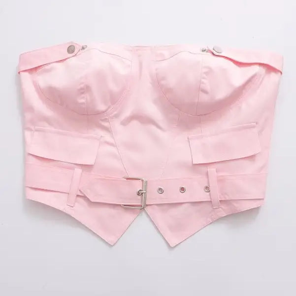 SEXY PINK ZIPPER CORSET-VETEMENTS