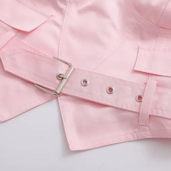 SEXY PINK ZIPPER CORSET-VETEMENTS