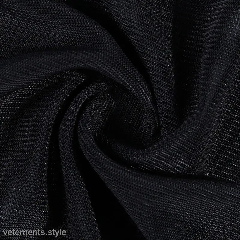 Wrinkled black mesh fabric for sexy sheer mesh lingerie and party dress