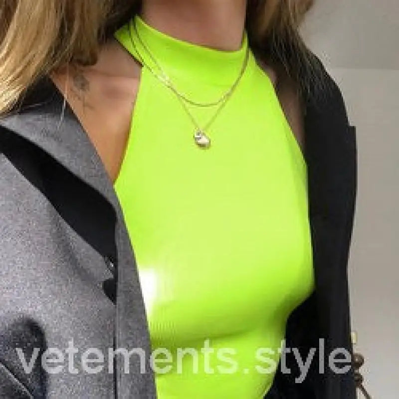 Neon green shoulder digging bodysuit, sexy summer polyester digging bodysuit for women