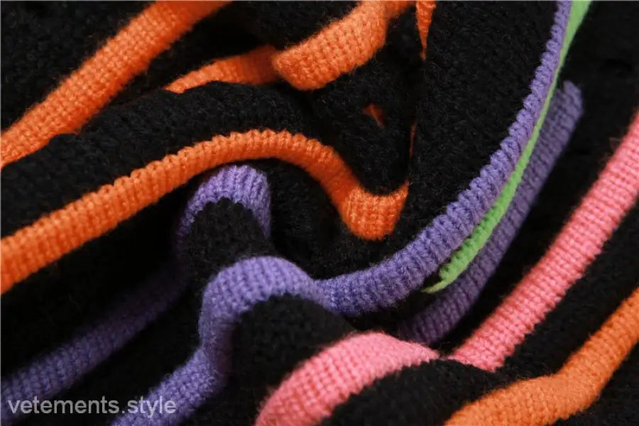 Striped knit fabric detail from Slim Street Dress with Color Block Fringe for sexy slim street style