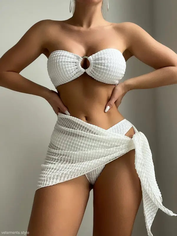SEXY WHITE RETRO BIKINI-VETEMENTS