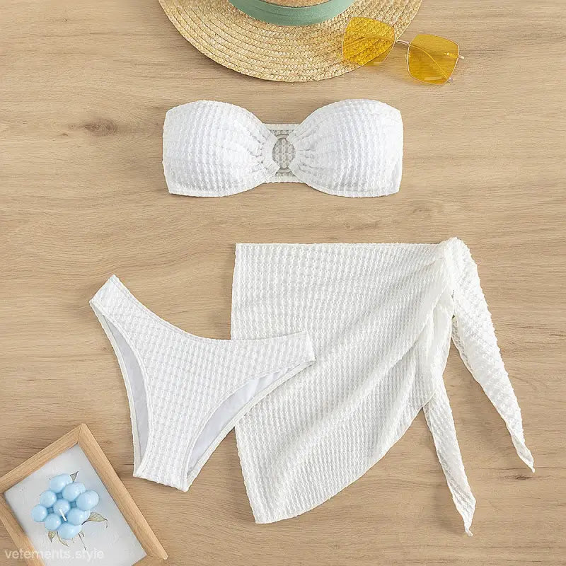 SEXY WHITE RETRO BIKINI-VETEMENTS