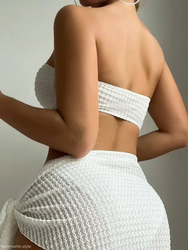 SEXY WHITE RETRO BIKINI-VETEMENTS