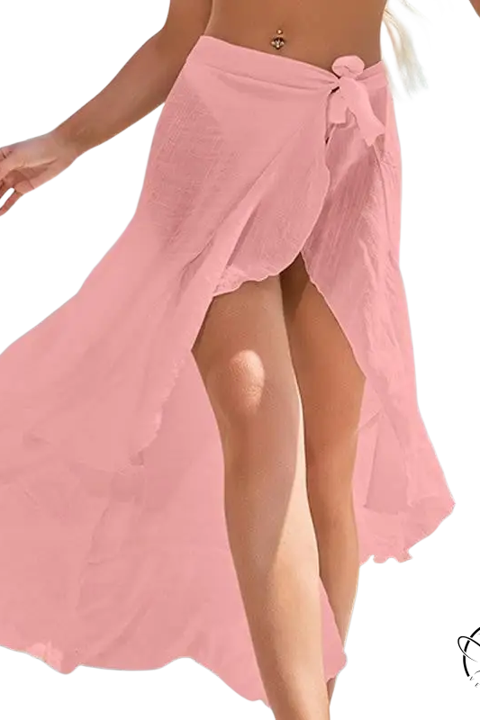 Sky blue boho midi skirt with sexy lace tie sleeves