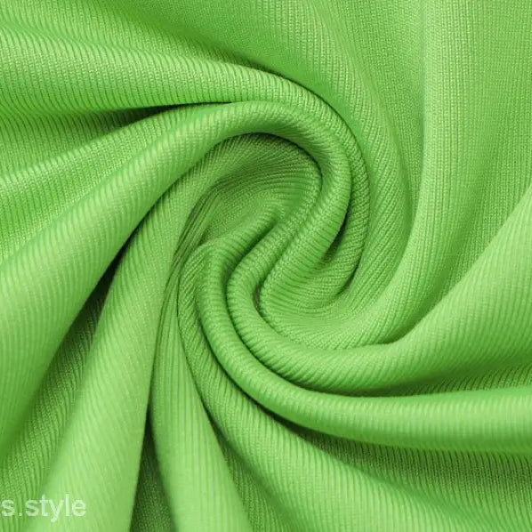 Wrinkled green fabric detail from Slim Polyester Crop Top vest for summer shorts suit
