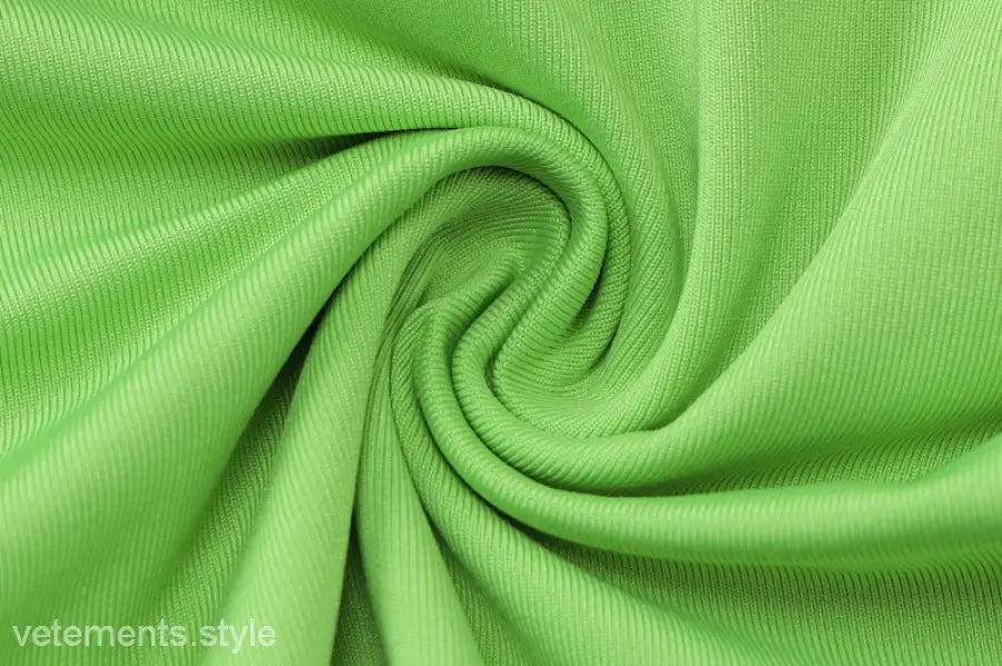 Wrinkled green fabric detail from Slim Polyester Crop Top vest for summer shorts suit