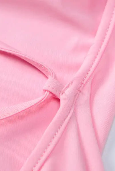 Pink fabric detail of slimming sheath camisole maxi dress for parties and clubs