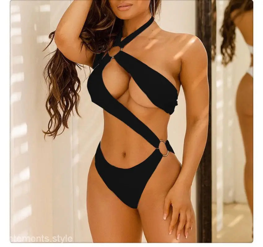 SEXY ONE PIECE BLACK BIKINI-VETEMENTS