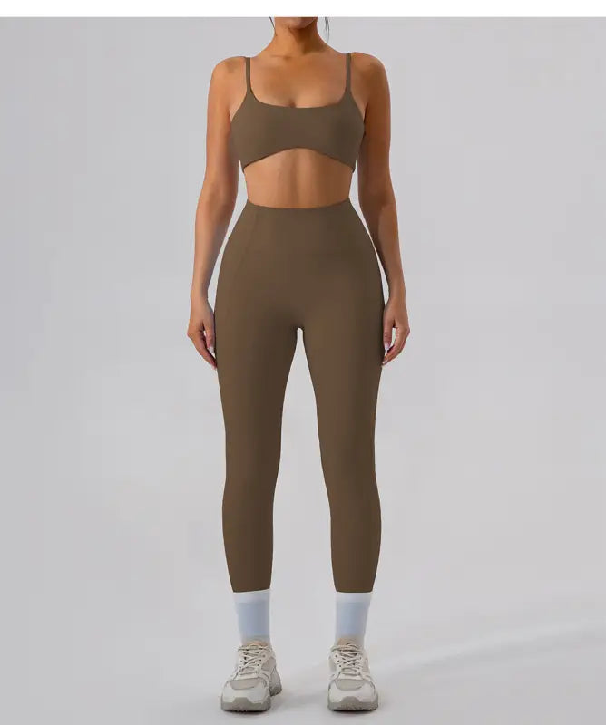 Sporty Comfy Quick Drying Nylon Sleeveless High Rise Shorts