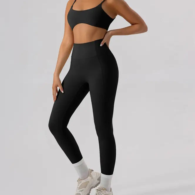 Sporty Comfy Quick Drying Nylon Sleeveless High Rise Shorts