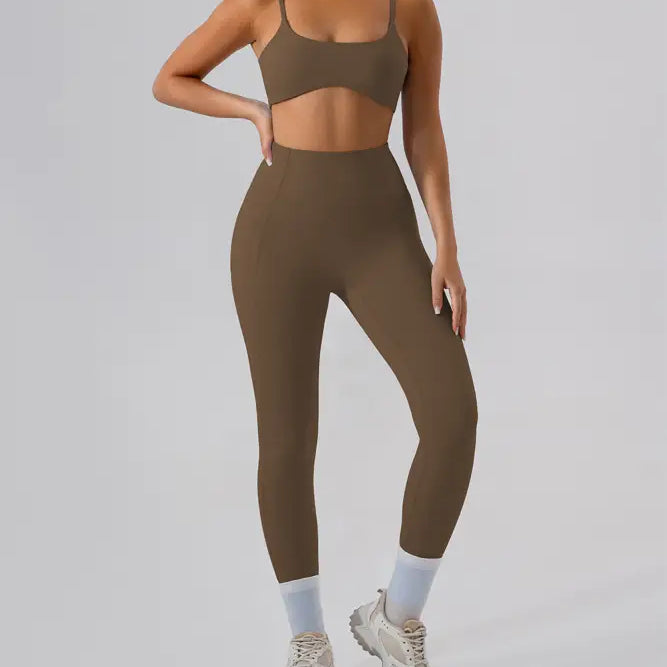 Sporty Comfy Quick Drying Nylon Sleeveless High Rise Shorts