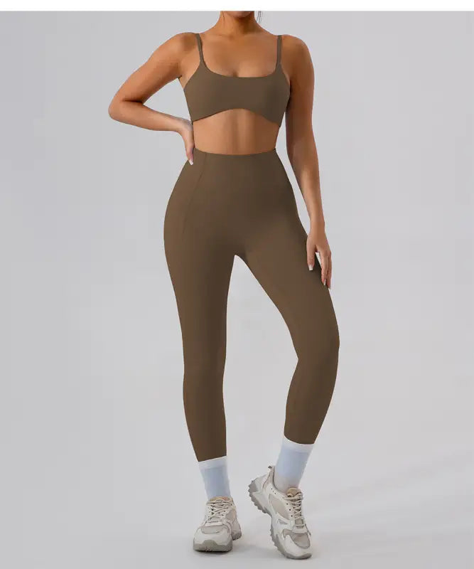 Sporty Comfy Quick Drying Nylon Sleeveless High Rise Shorts