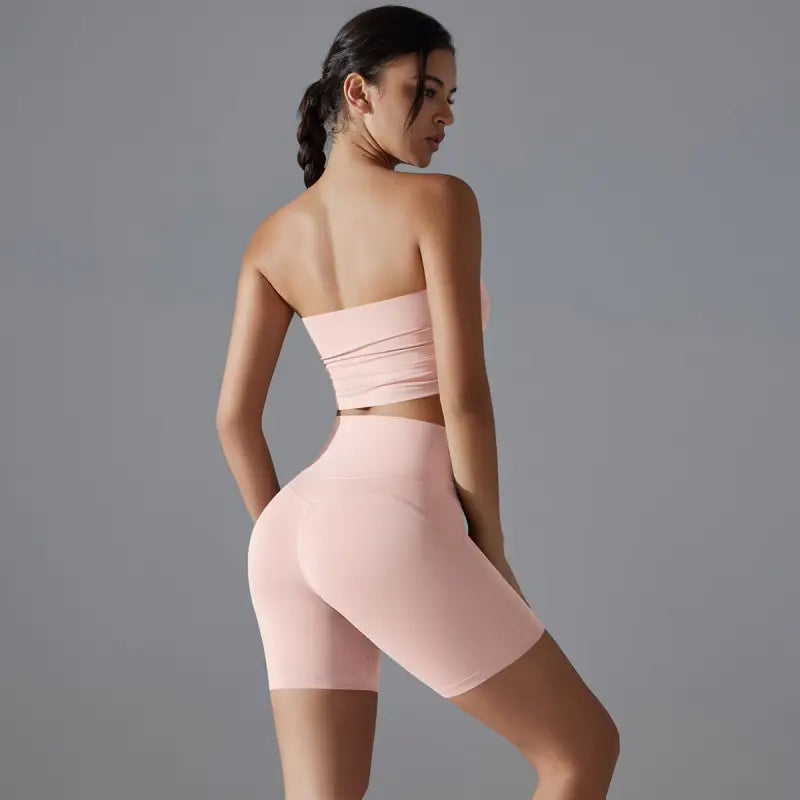 Sporty High Rise Nylon Short for Zero Sense Fitness Yoga Set