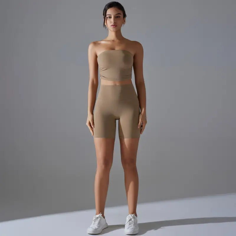 Sporty High Rise Nylon Short for Zero Sense Fitness Yoga Set