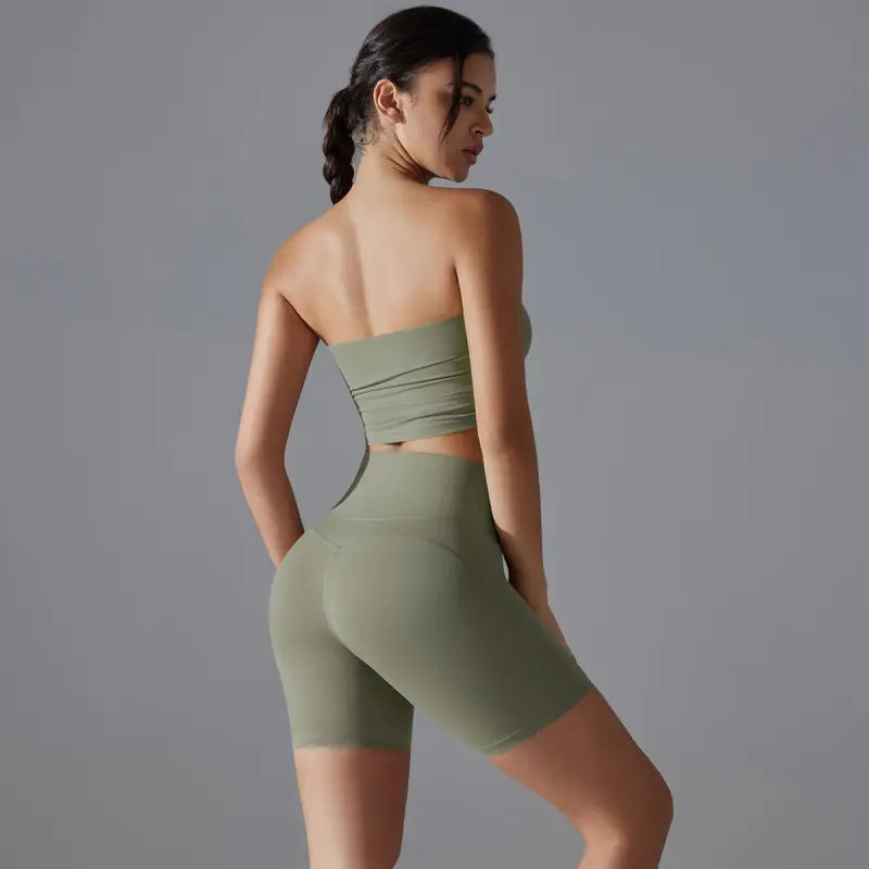 Sporty High Rise Nylon Short for Zero Sense Fitness Yoga Set