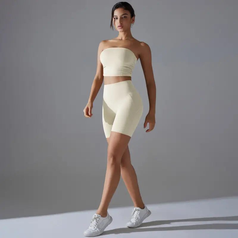 Sporty High Rise Nylon Short for Zero Sense Fitness Yoga Set