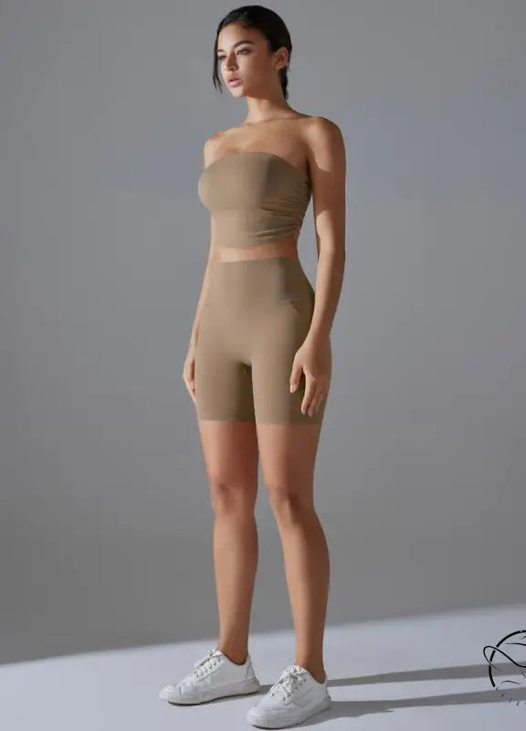 Sporty High Rise Nylon Short for Zero Sense Fitness Yoga Set