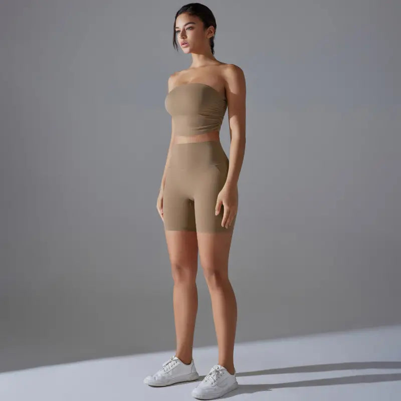 Sporty High Rise Nylon Short for Zero Sense Fitness Yoga Set