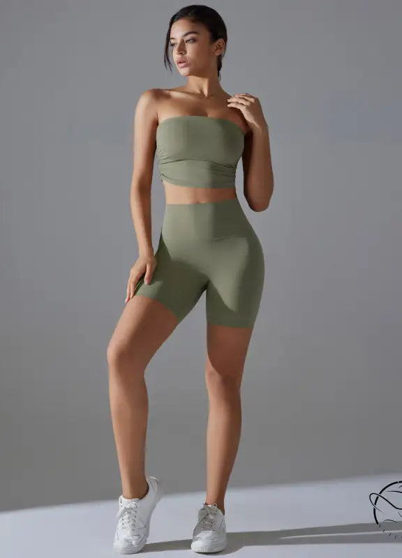 Sporty High Rise Nylon Short for Zero Sense Fitness Yoga Set