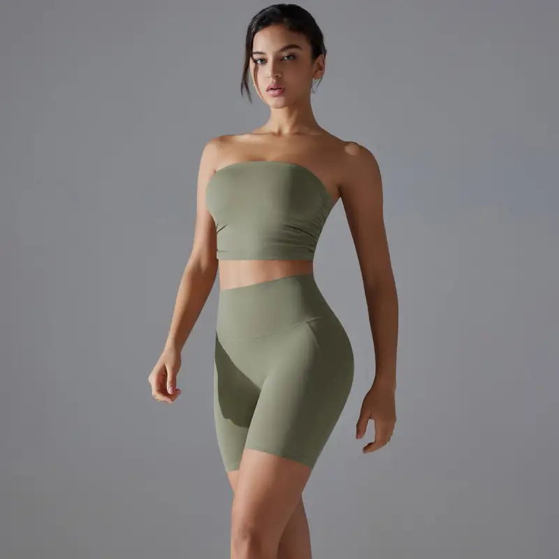 Sporty High Rise Nylon Short for Zero Sense Fitness Yoga Set