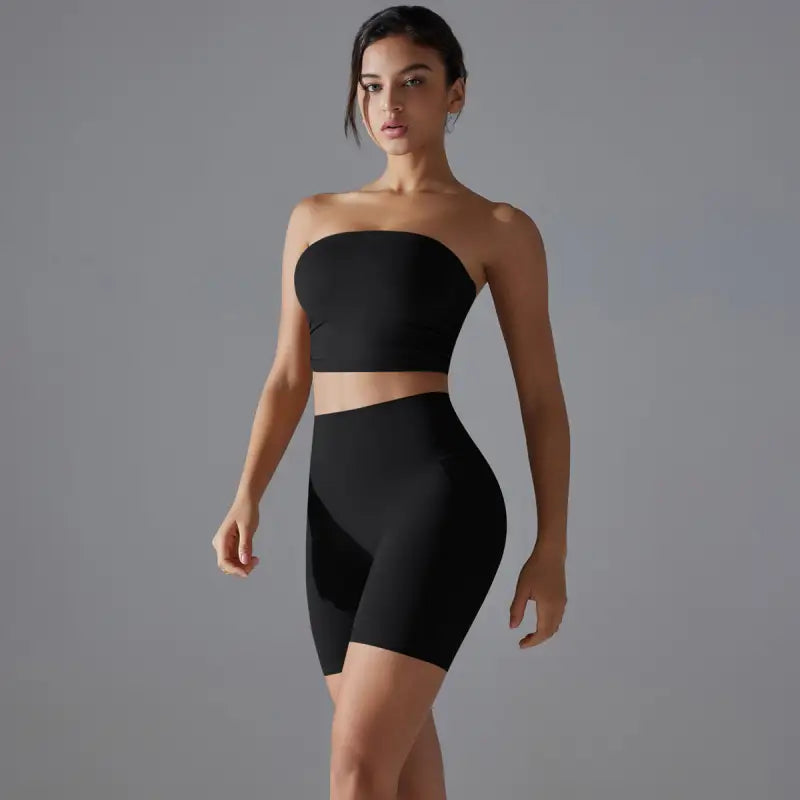 Sporty High Rise Nylon Short for Zero Sense Fitness Yoga Set