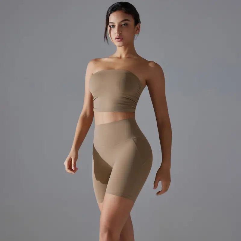 Sporty High Rise Nylon Short for Zero Sense Fitness Yoga Set