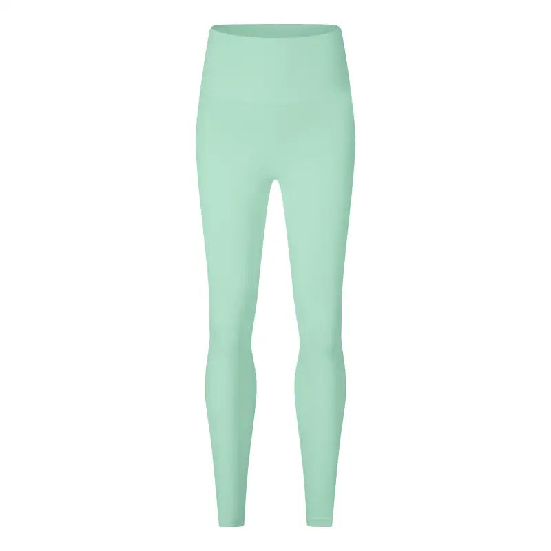 Deep smoky gray high-waist seamless leggings in mint green