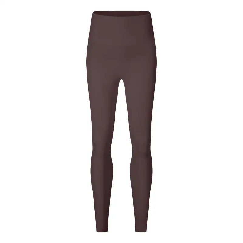 Deep smoky gray sporty nylon pants with brown leggings texture