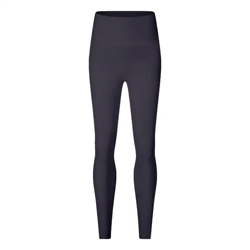 Deep smoky gray sporty nylon pants with high-waist form-fitting design