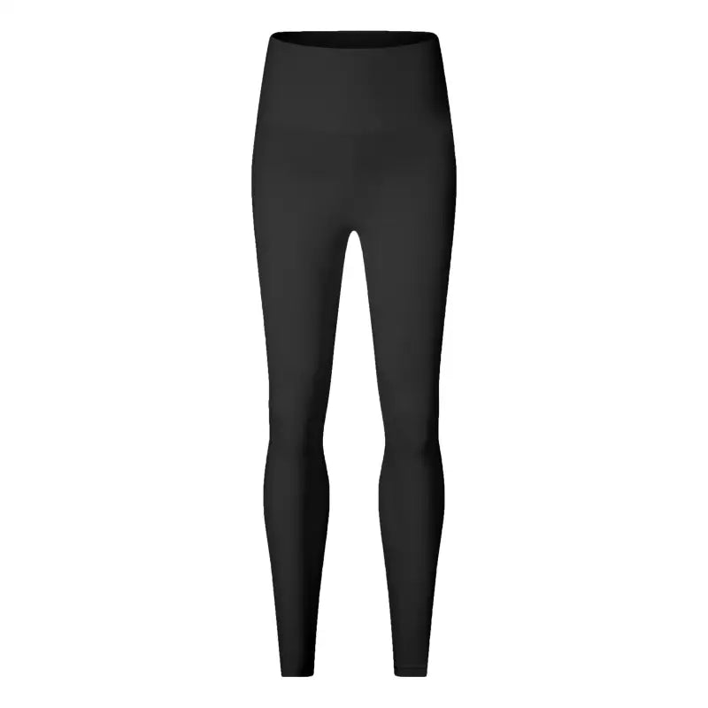 Deep smoky gray sporty nylon pants with smooth black leggings and high waistband