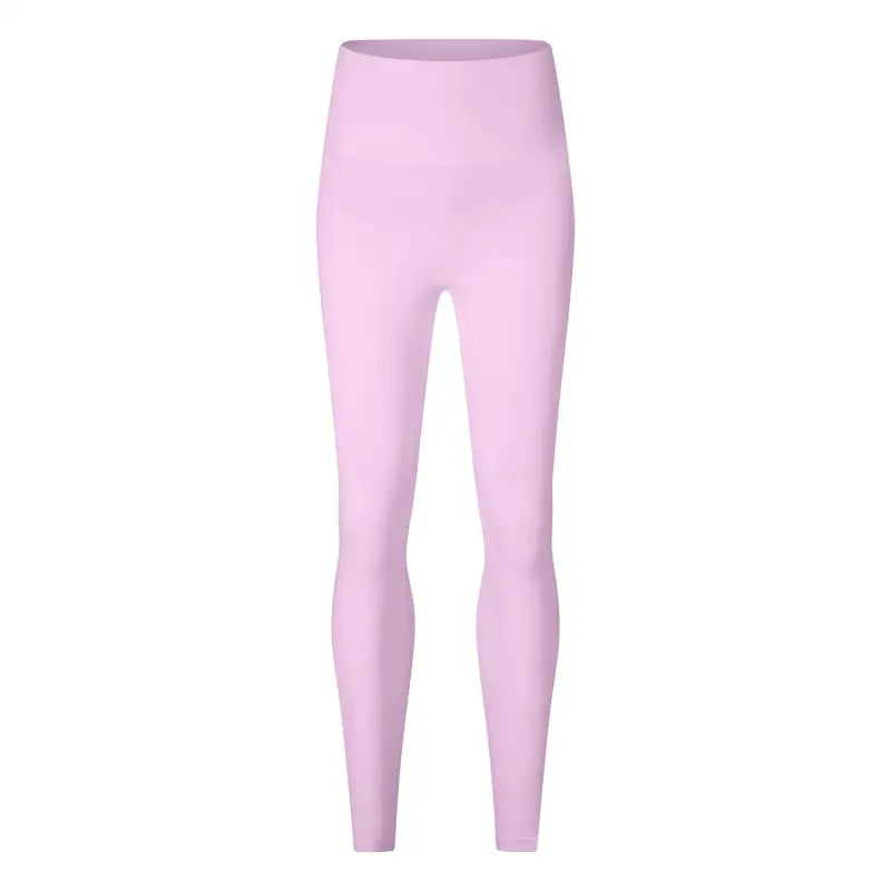 Deep smoky gray sporty nylon pants with lavender high-waist leggings