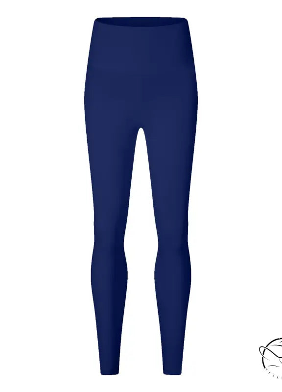 Deep smoky gray high-waist navy blue leggings with smooth texture