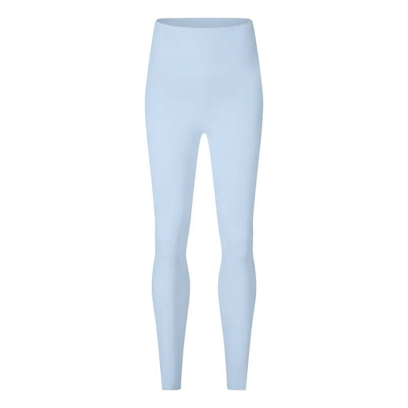 Deep smoky gray sporty nylon pants with light blue high-waist leggings texture