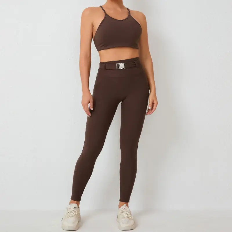 Sporty Slim Nylon Pocket Tight Yoga Suit for All Seasons