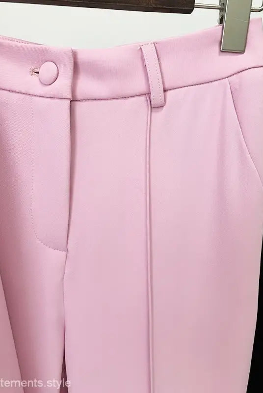 Pink tailored trousers featured in the Star Business Suit for elegant officewear