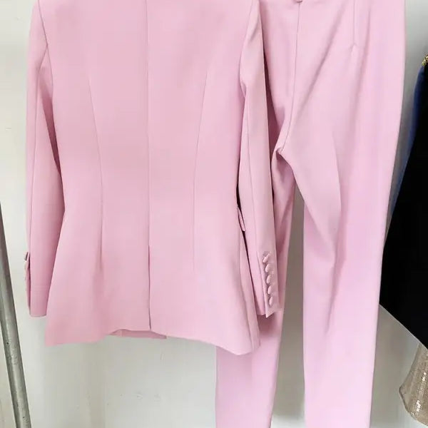 Pink blazer and pants suit from the Star Business Suit collection for officewear