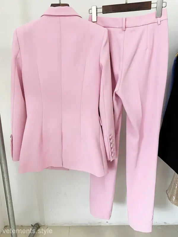 Pink blazer and pants suit from the Star Business Suit collection for officewear
