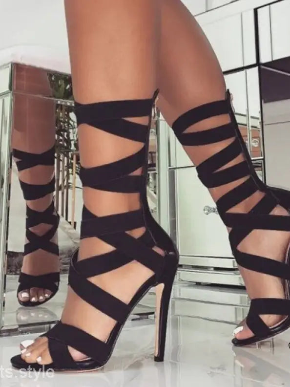 LACE-UP THIN HIGH HEEL