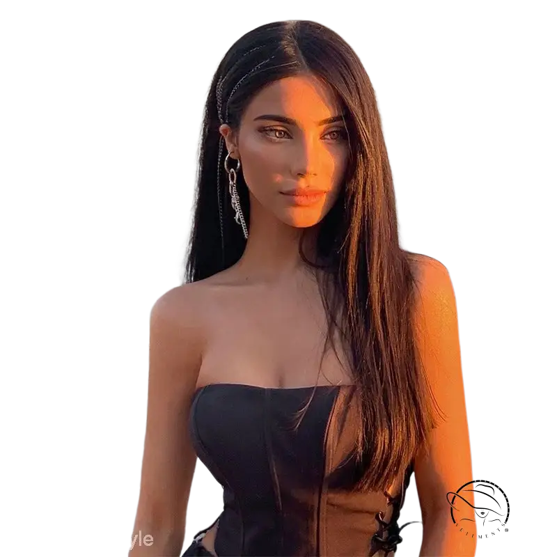 Strap boning corset top in black with lace-up detail for summer elegance