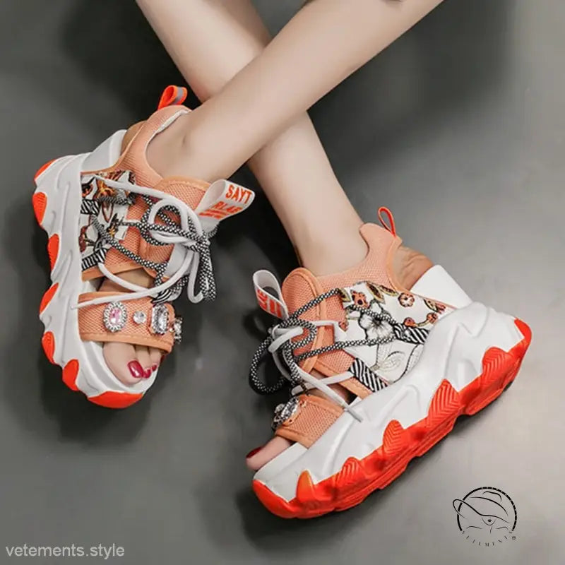 STYLISH LACE-UP BUCKLE PUNK SANDALS-VETEMENTS